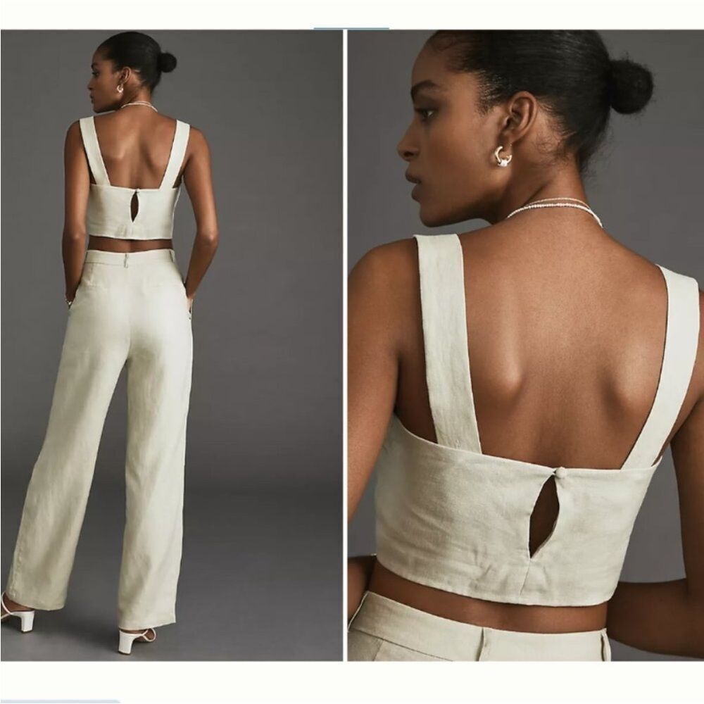 Reformation Olivia linen two-piece set NWT size 12 from Anthropologie $278 - Picture 4 of 9
